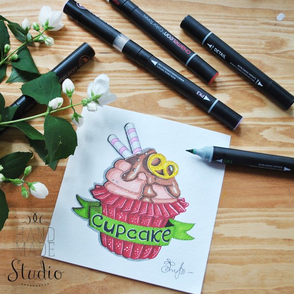 Рисунки маркерами хамелеон