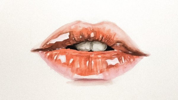 Нарисовать губы маркерами