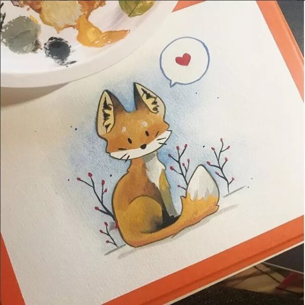 Лисенок арт карандашом