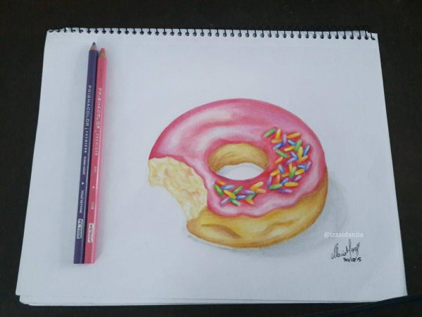 Пончик для срисовки карандашом