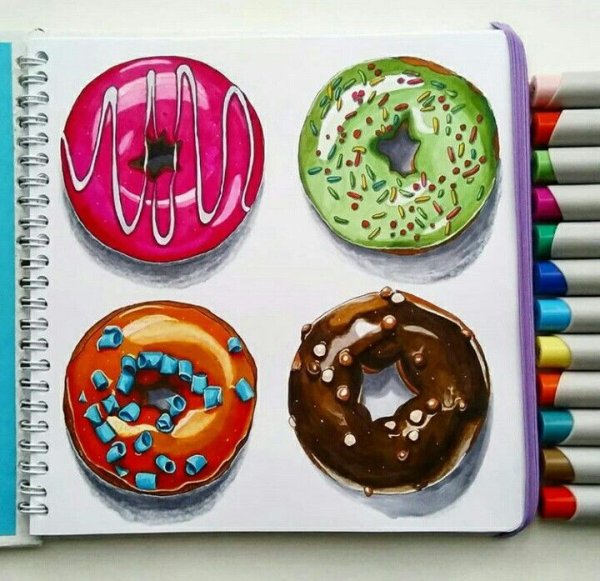 Пончик маркерами