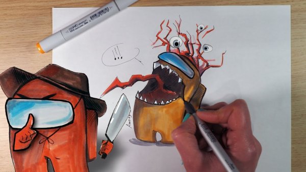 Как норисовать амонк аса