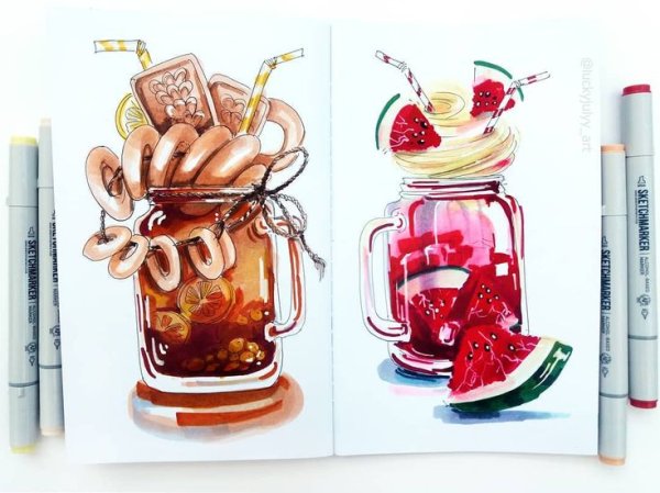 Коктейль маркерами