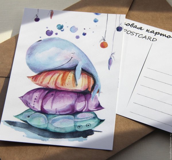 Рисунки акварелью открытки