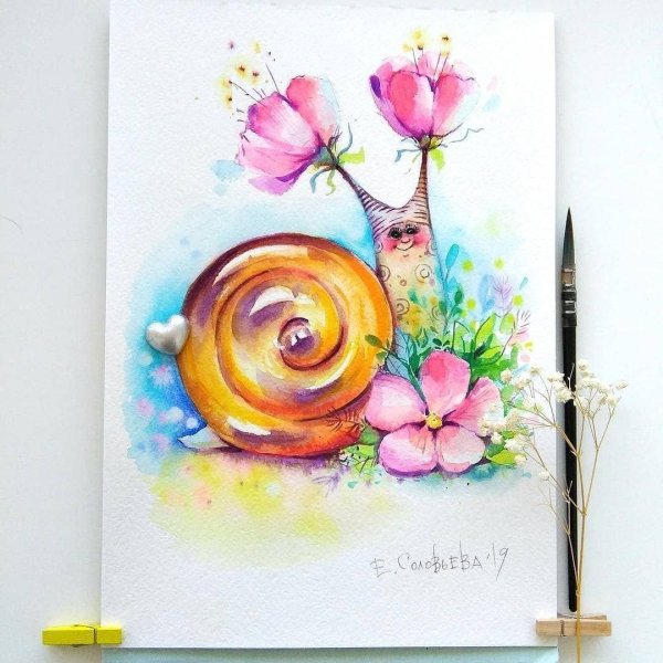 Открытки акварелью