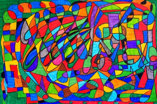 Объемная рука на бумаге