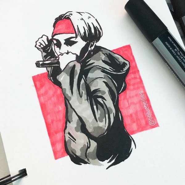 BTS арт маркерами