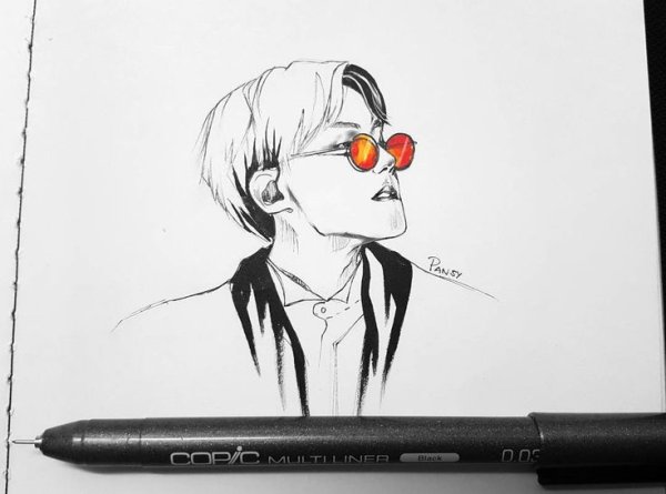 БТС черной ручкой