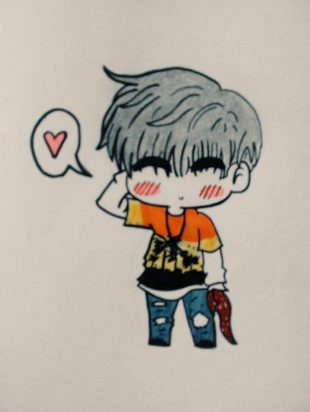 Чиби Юнги карандашом