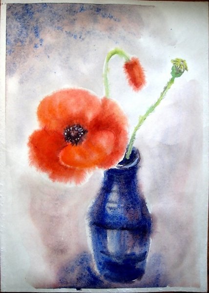 Натюрморт цветы легко акварелью