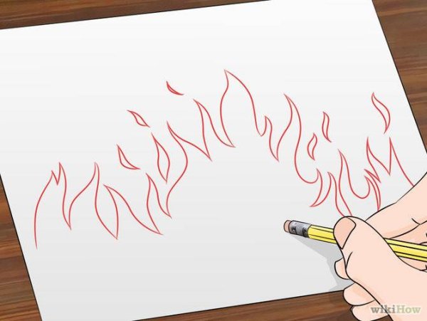 Огонь рисунок маленький