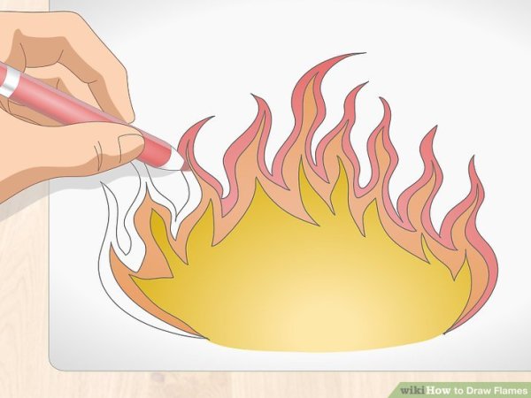 Как рисовать костер