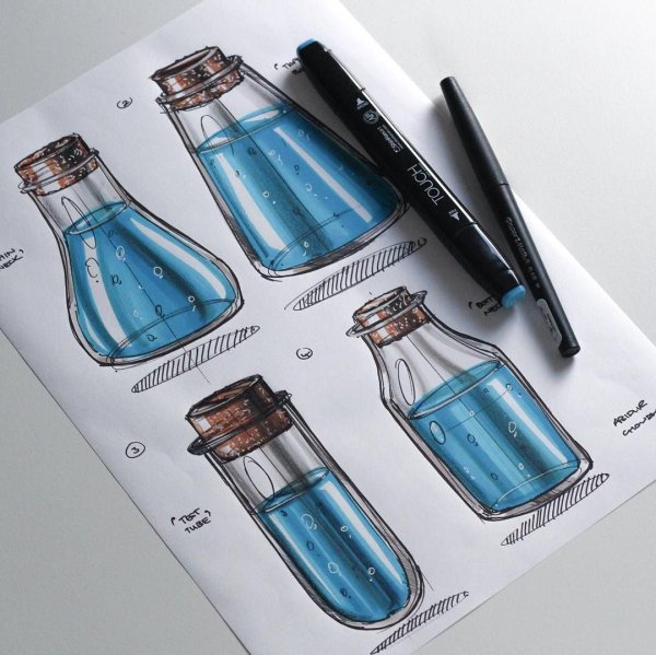 Бутылка маркерами