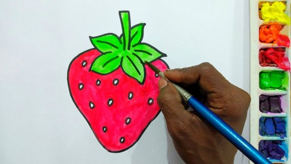 Клубника маркерами легко