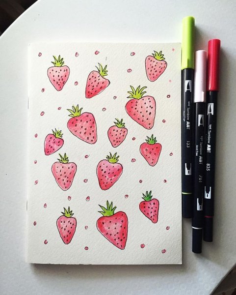 Клубника для скетчбука