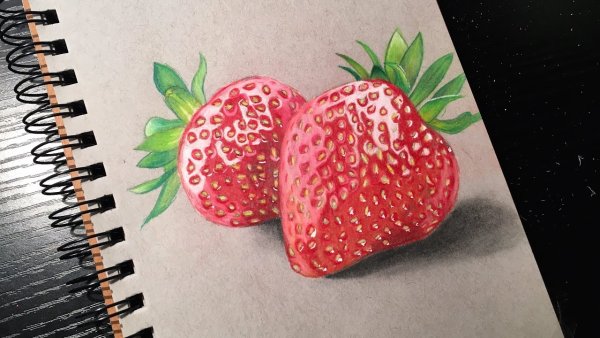 Клубника карандашом