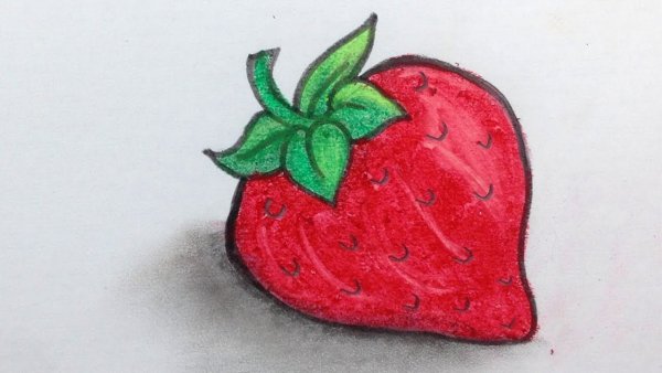 Клубника рисунок карандашом