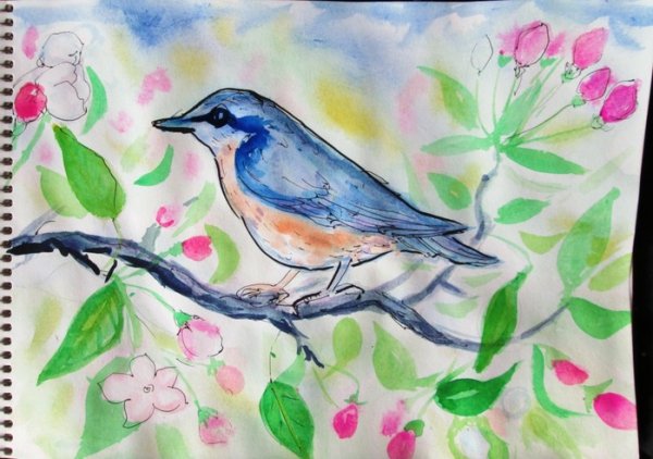 Весна рисование фломастерами