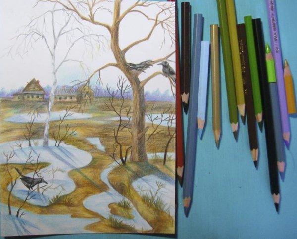 Весенние скетчи маркерами