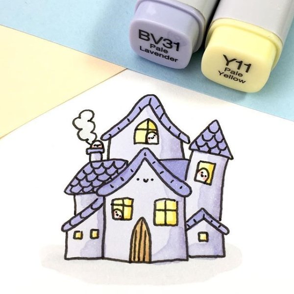 Дом рисунок фломастером