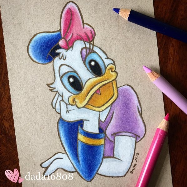 Мульт герои цветными карандашами