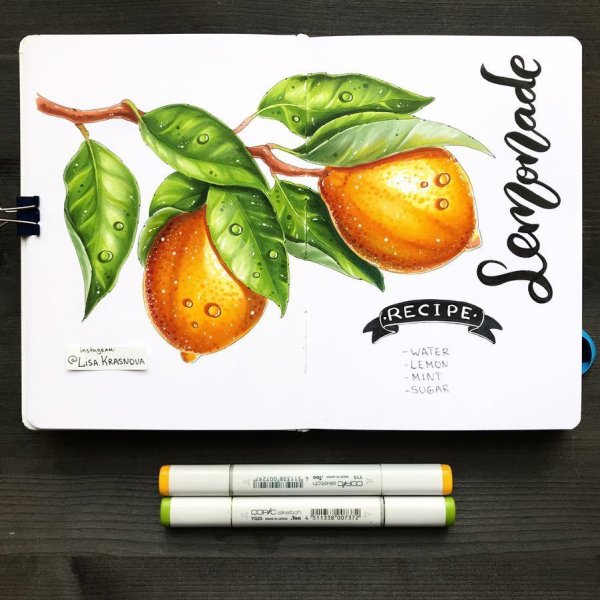 Овощи скетч маркерами