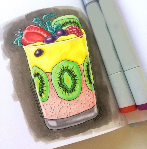 Лёгкие рисунки для скетчбука маркерами