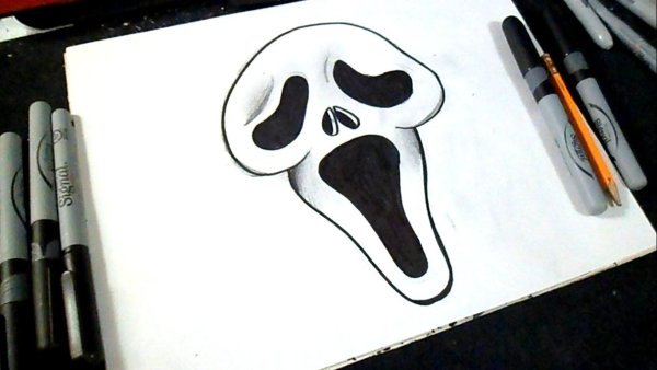 Рисунки для срисовки чёрным фломастером