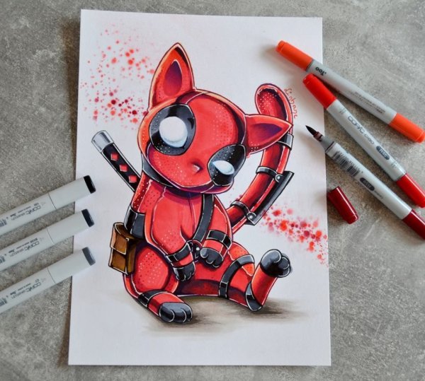 Скетчинг Дэдпул