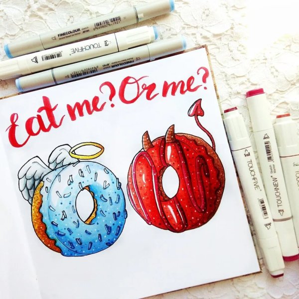 Новогодние скетчи маркерами