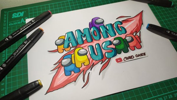 Рисунки маркерами амонг АС