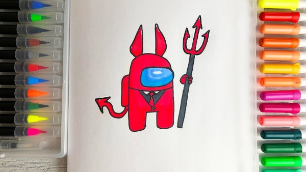 АМОНГАС рисунок карандашом