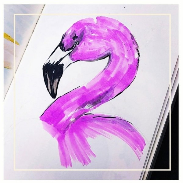 Фиолетовые рисунки маркерами