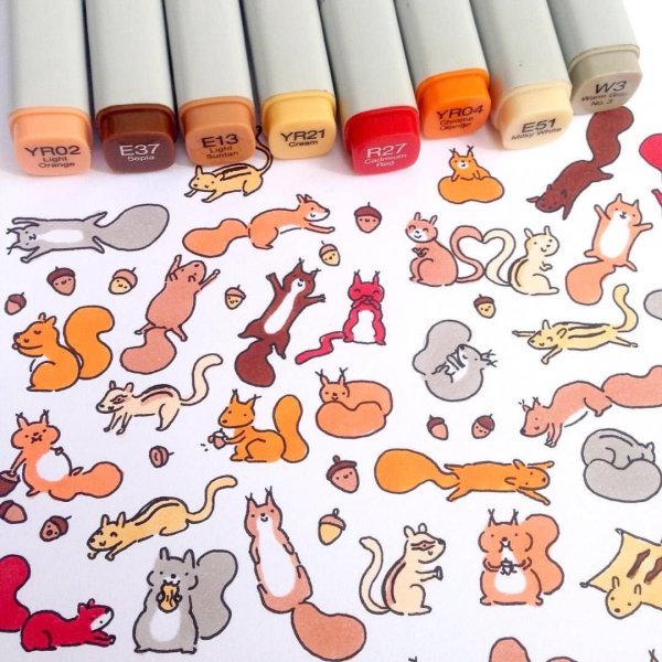 Животные фломастерами