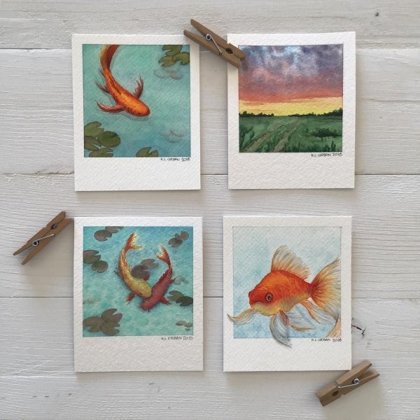 Полароидные снимки акварелью