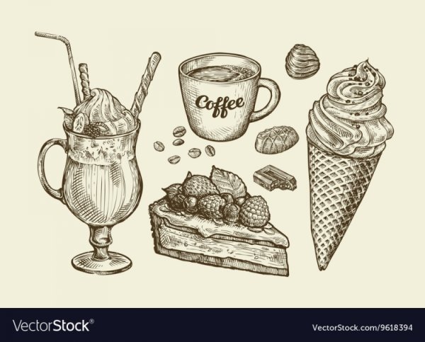 Картинки для срисовки кофе