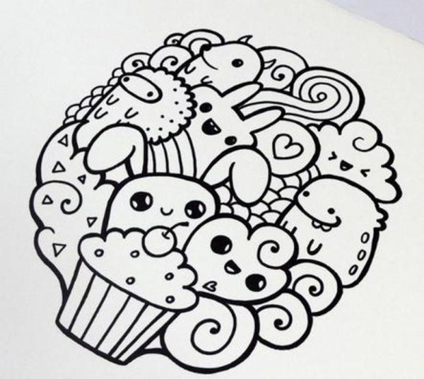 Дудлинг монстрики лёгкий