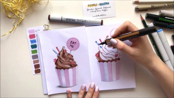 Поэтапное рисование маркерами