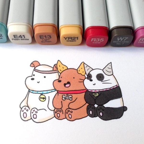 Маленькие картиночки маркерами