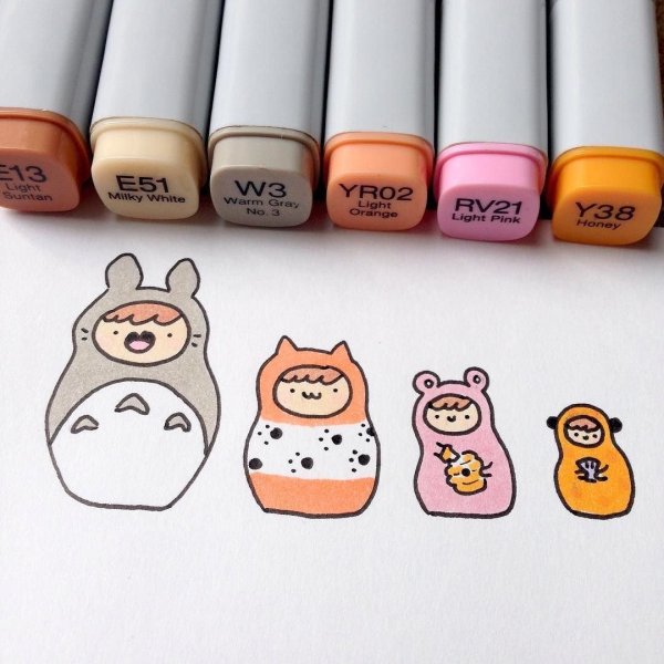 Маленькие рисуночки маркерами простые