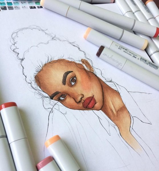 Портреты маркерами Copic