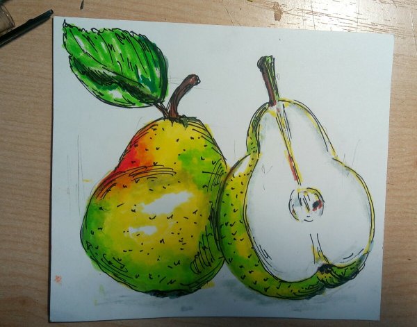 Рисунки фломастерами фрукты
