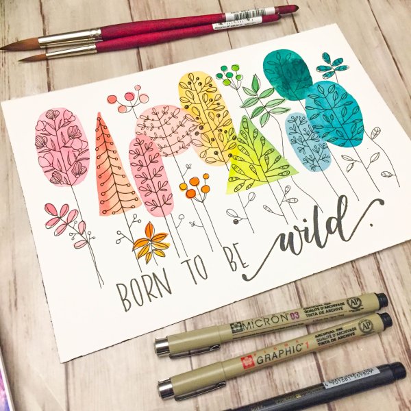 Кофе скетч маркерами