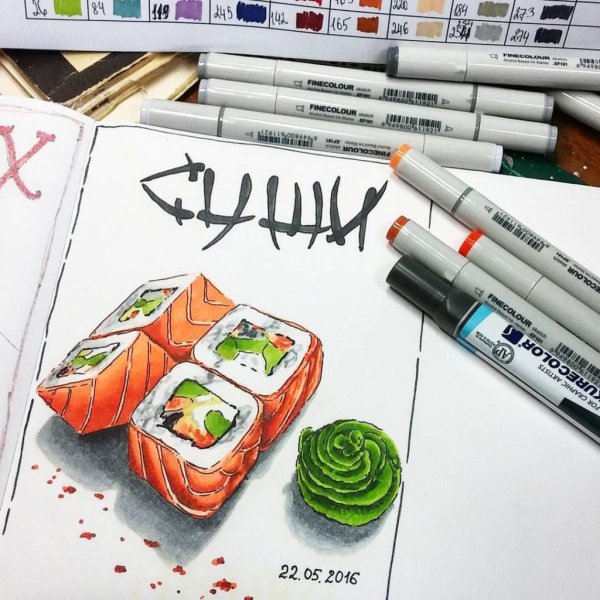 Рисунки маркерами Лиза Краснова