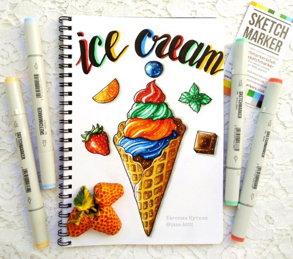 Рисунки скетч маркерами для начинающих легкие