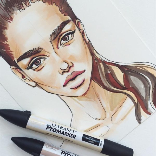 Скетчи маркерами люди