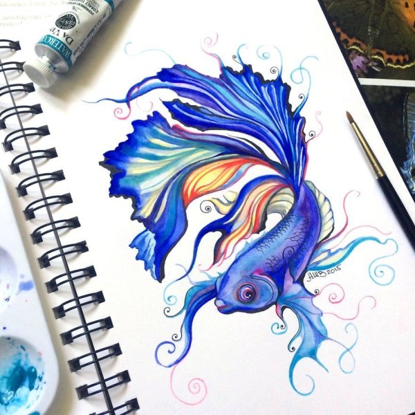 Портрет Фрида маркерами Copic