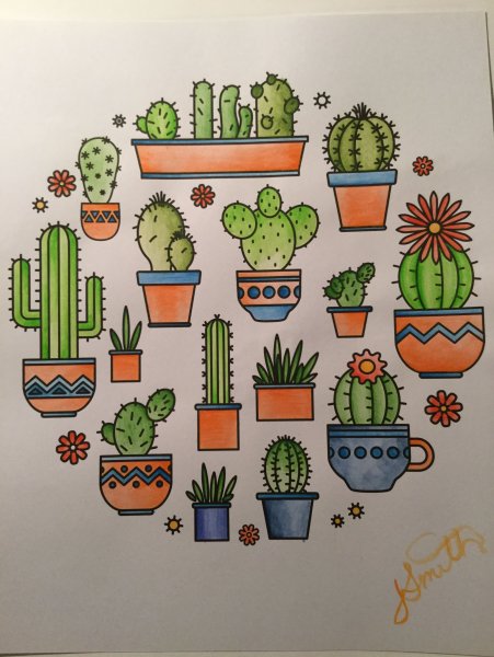 Мини карточки кактусы рисуночки