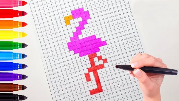 Рисование по клеточкам фломастерами