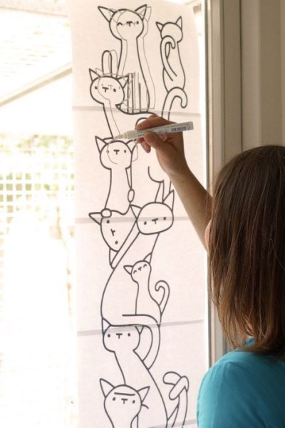 Украшение окон меловым маркером